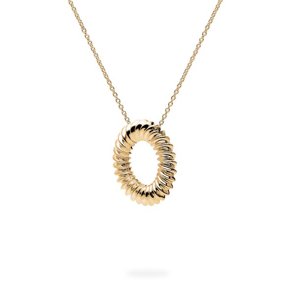 Yellow Gold Spiral Pendant Necklace